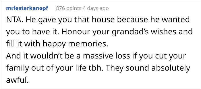 Woman Takes Care Of Her Grandpa, Everyone Else In The Family Ignores Him Until He Passes Away And Leaves Everything To Her
