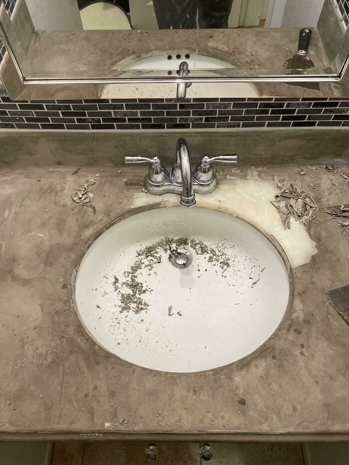 Please, Do Not Cover You Bathroom Counter In Cement. This Has Homeowner Written All Over It