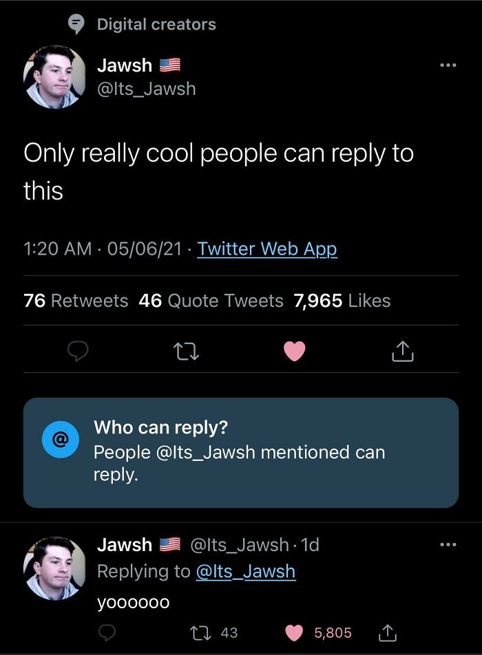 Madlad Makes Sure Only Cool People Can Reply