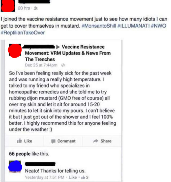 Madlads Convinces Anti-Vaxxers To Cover Themselves In Mustard