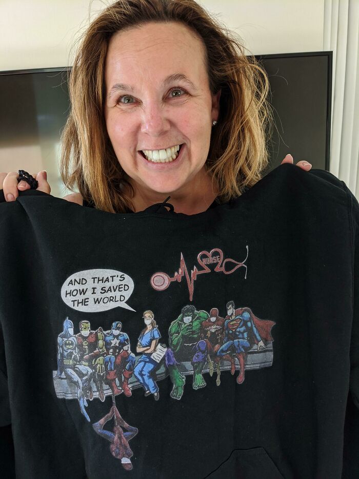 My Mom Is A Nurse Practitioner And She Has Been On The Front Lines Of A Covid Unit Since March. She Just Got This Shirt. I Haven't Seen Her Light Up Like That In Months