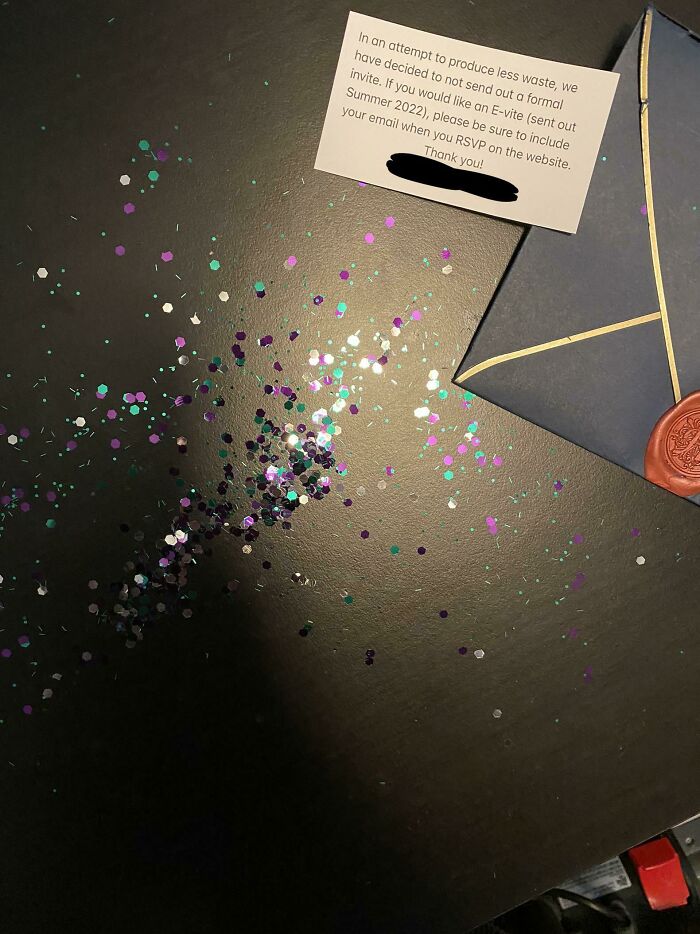 Received This Abomination Of A Save The Date… Whole Card Was Filled With It