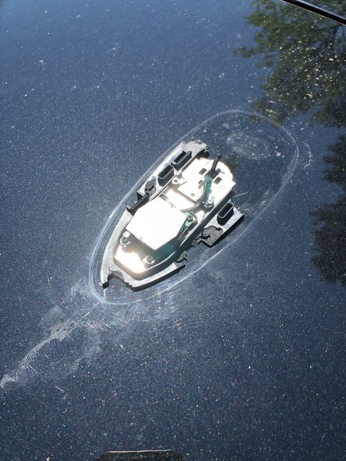 My Broken Antenna On My Car Looks Like A Half Sunken Boat