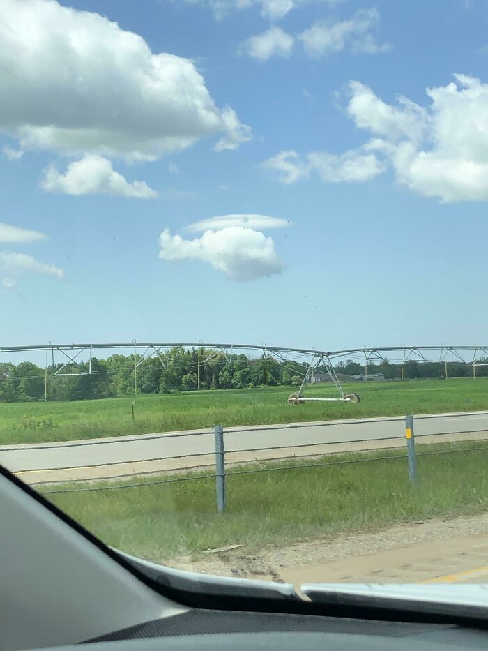 I Saw A Lenticular Cloud Over A Cumulus Cloud That Made It Look Like A Helicopter