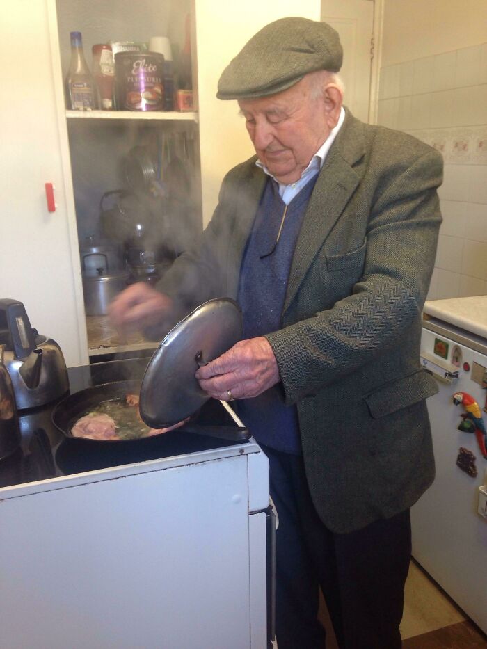 My 90yr Old Granda Still Insists On Cooking Me A Birthday Fry!