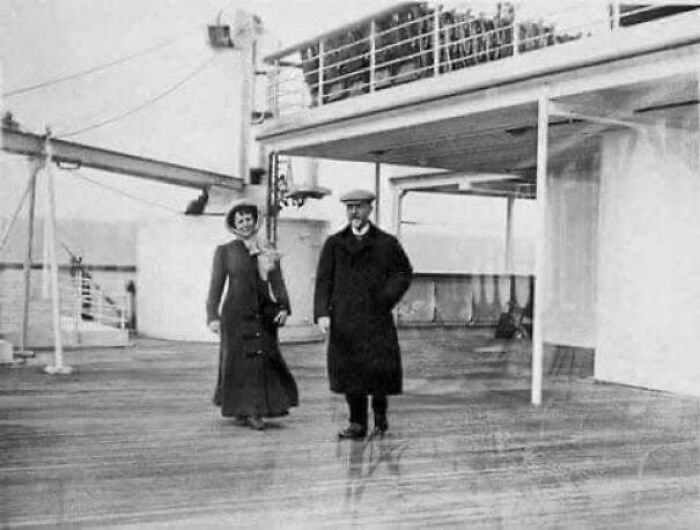 A Couple Taking An Early Morning Stroll On Board Of Titanic, 1912