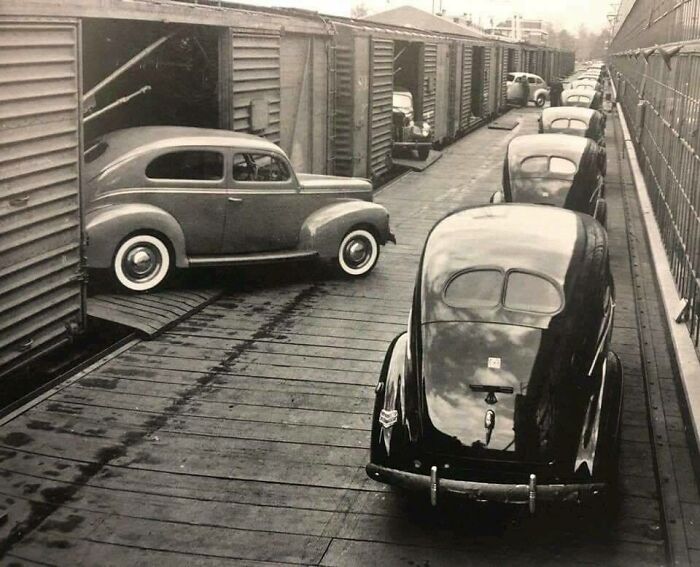New Fords Delivered By Train In The 40's