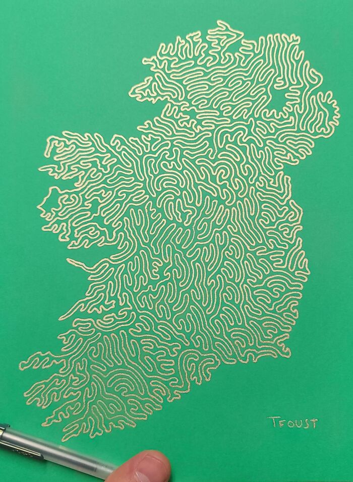 I Have Been Drawing Different Countries Using One Line. I Recently Finished Ireland