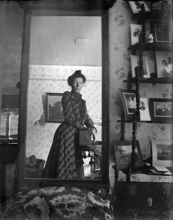 An Unidentified Woman Taking A Selfie, Circa 1900