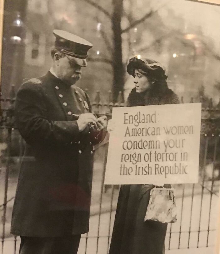 Happy International Women’s Day. NYC Woman Getting Ticketed For Protesting English Oppression