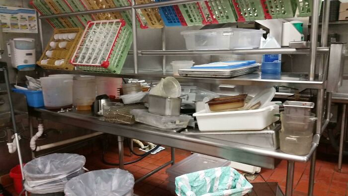 I Worked 14 And A Half Hours Yesterday This Is What I Walked Into Today At 8:30. Any Other Dish Washer Would Be Pissed