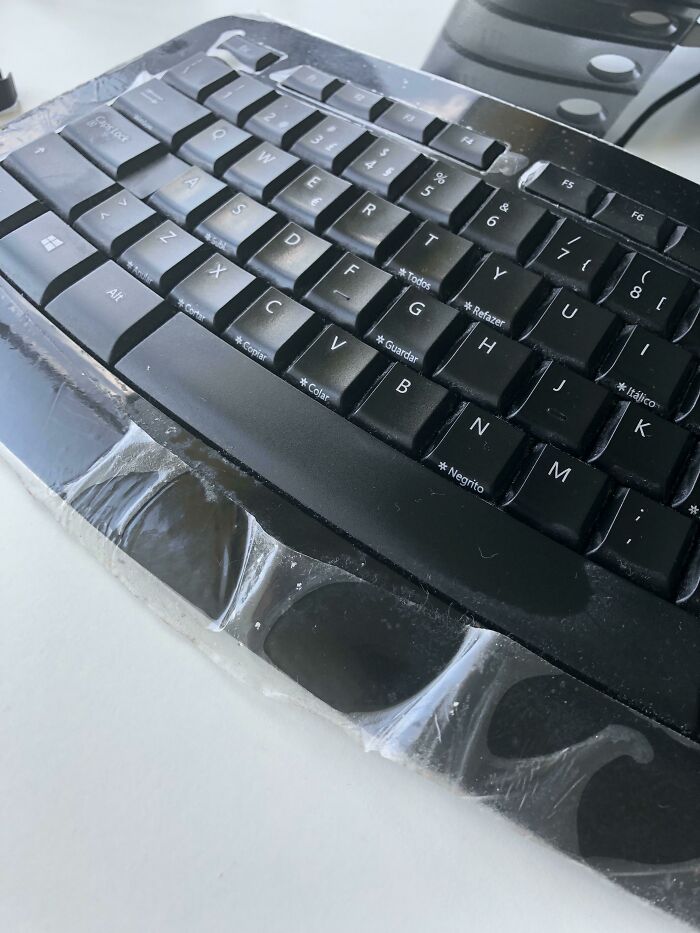 My Colleague Hasn’t Removed The Plastic From The Keyboard For Years