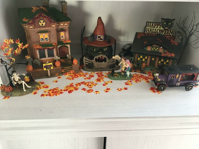 My Soon To Be Mother In Law Has Been Sending Us These Pieces To A Spooky Village Over The Past 2 Years. It’s Finally Looking Good!