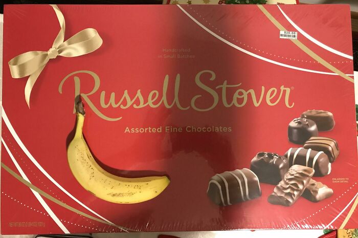 This Box Of Chocolate My Mother In Law Brought Over. That’s A Pretty Good Sized Banana