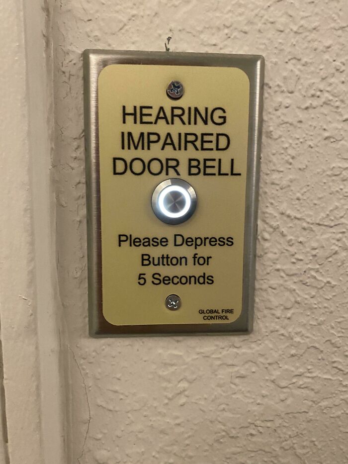The Hotel I’m Staying At Has “Hearing Impaired Door Bells” Installed For Several Rooms