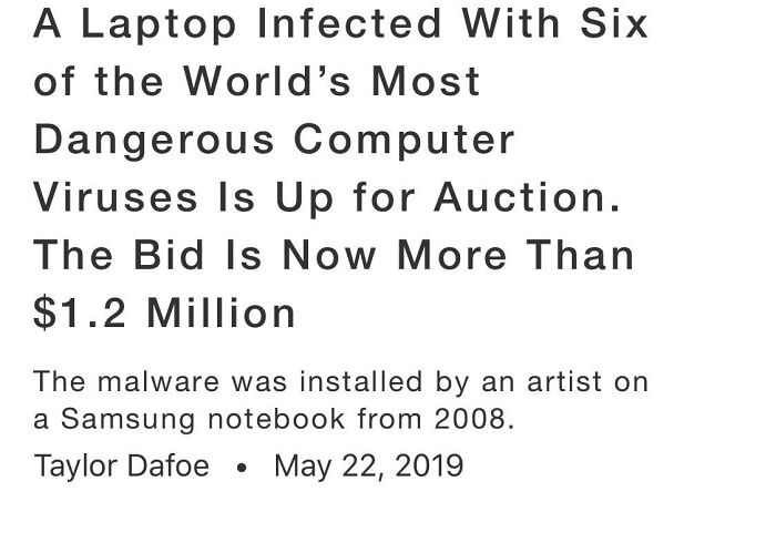 Infecting A Laptop With Malware Is Art?