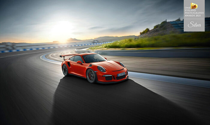 "Porche 911 Gt3 Rs" By Stephan Romer. Silver In Advertising, Automotive