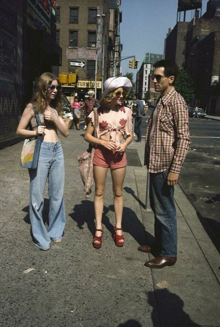 Jodie Foster And Robert De Niro On The Set Of Martin Scorsese's Taxi Driver, 1976