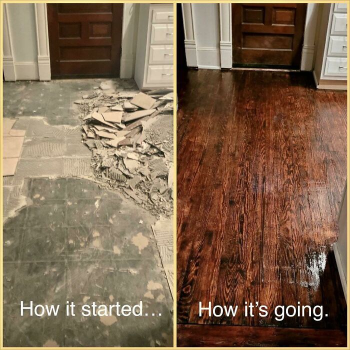 1925 Eastern Shore Farmhouse: Finally Tore Up Last Owner’s Kitchen Tile, And Look What We Found