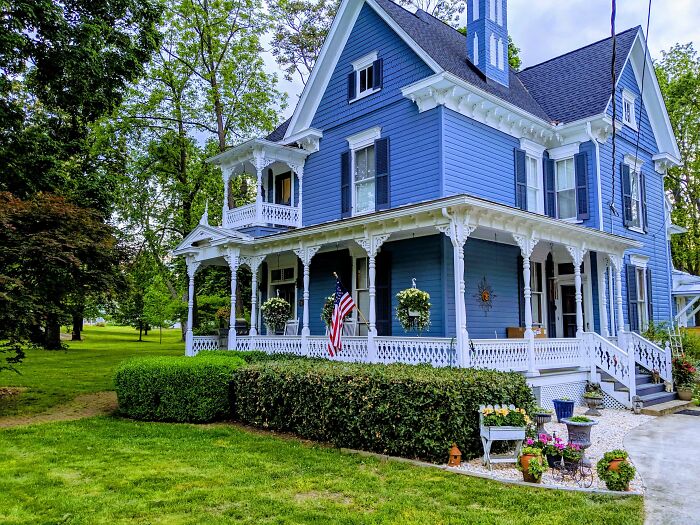 My Big Blue Victorian House - Queen Anne Style