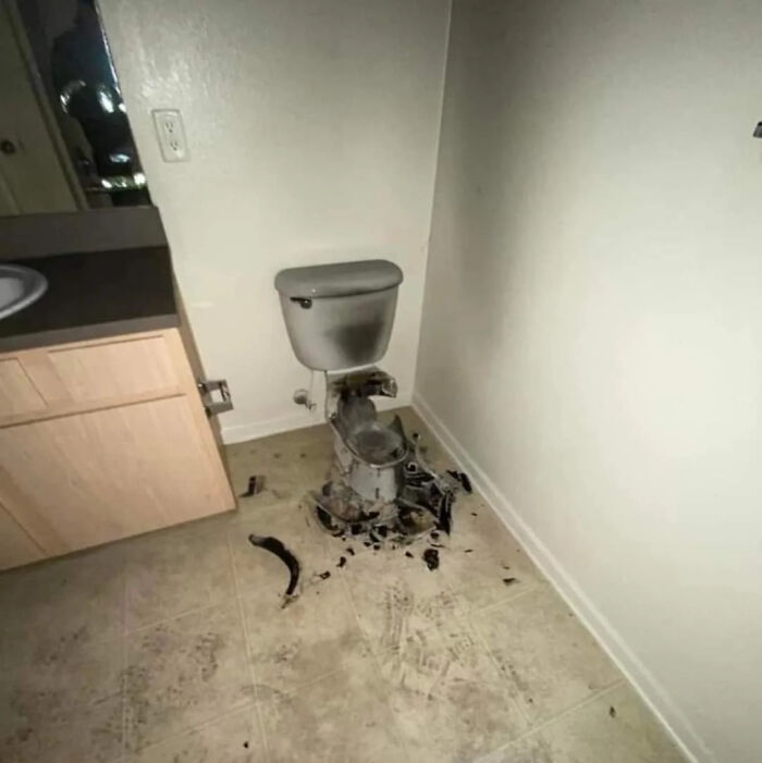Lightning Struck A Vent And Traveled Up Into A Toilet During A Thunderstorm