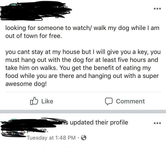 You Aren’t Allowed To Sleep At My House But I Expect You To Stay There For Five Hours Watching My Dog For Free