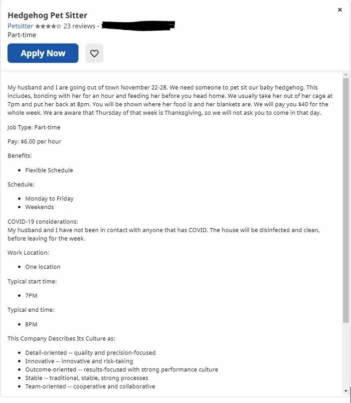 Need Someone To Watch My Pet For The Week Of Thanksgiving, During A Pandemic, And For Only $40