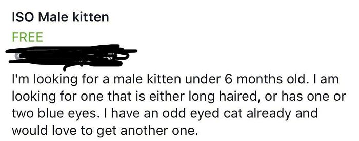 Asking For Free Pets Is One Thing