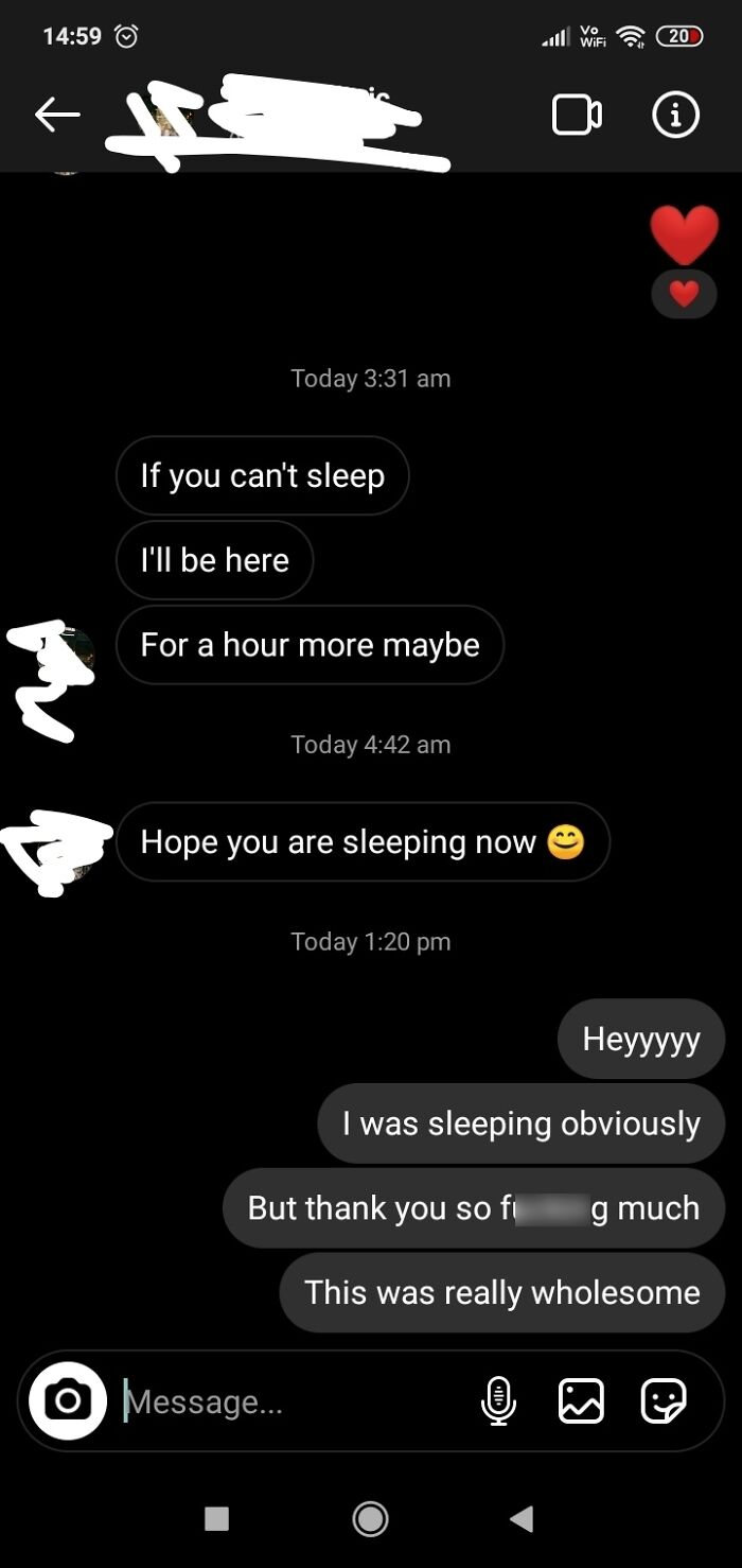 I Told My Internet Friend That I Had Trouble Sleeping Recently. So She Stayed Awake Till 4am For Me