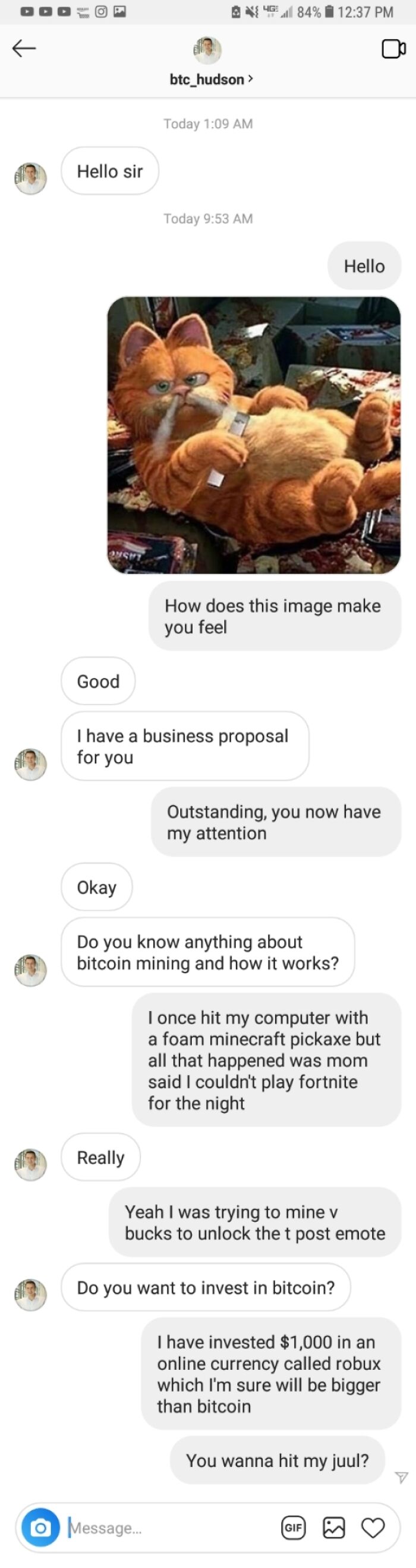 A Conversation I Had A While Back With An Instagram Scammer