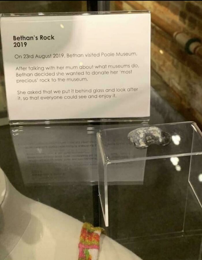 This Little Girl's Rock Displayed In A Local Museum