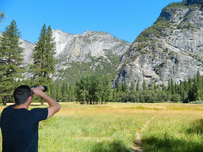 My Husband Is At Yosemite National Park. He Already Looks Like He Is Photoshopped