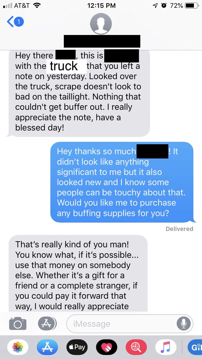 I Made A 1-Inch Scrape On A Stranger’s Taillight While Parallel Parking Yesterday. Today I Got This Text From Them