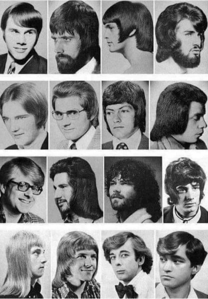 Guía de corte de pelo de barbería de los años 70