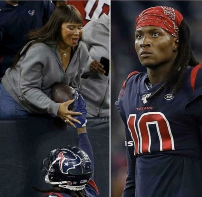 Every Time Deandre Hopkins Scores, He Finds His Mom, Who Lost Her Sight 17 Years Ago And Gives Her The Touchdown Ball. One Of The Best Traditions In Sports