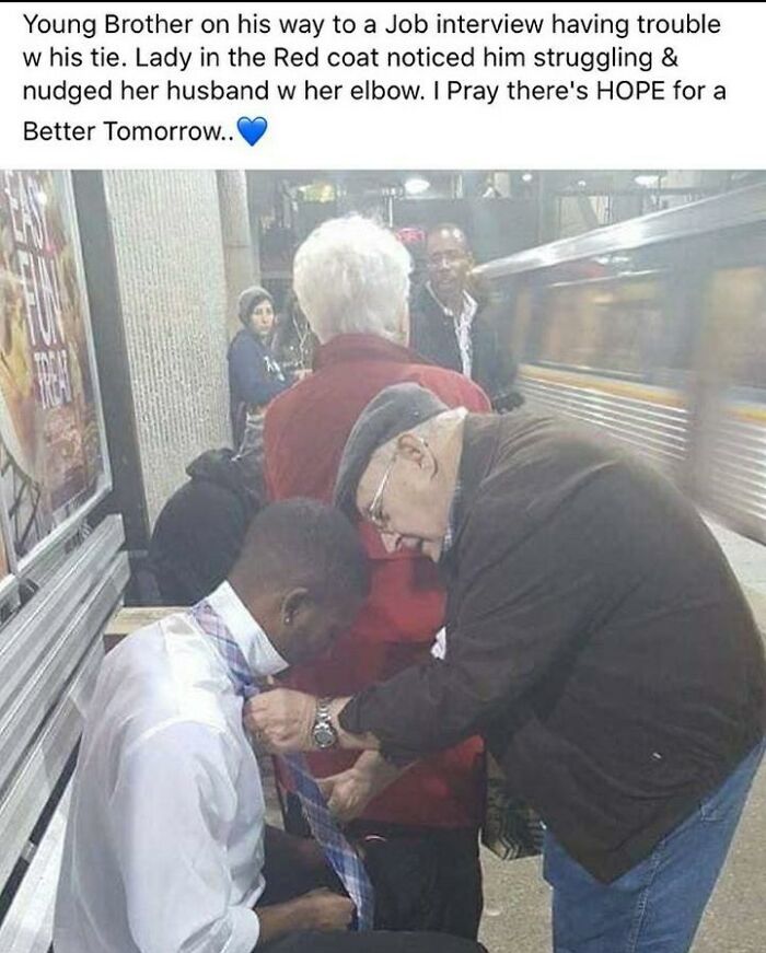 Old Couple Helping Out A Guy In Need.