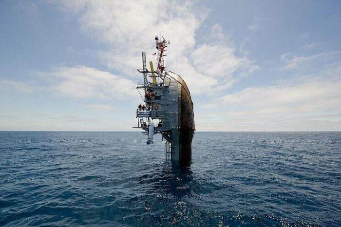Flip (Floating Instrument Platform), A Ship Flipping Vertically To Study The Behavior Of Sound Waves Underwater
