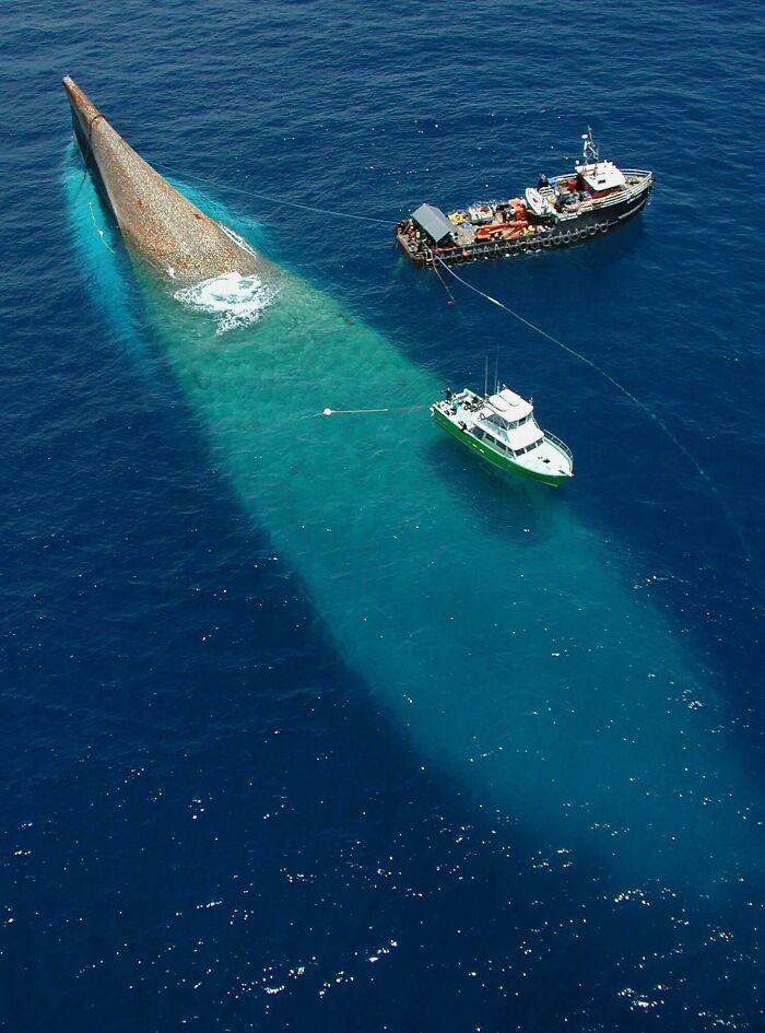This Massive Capsizing Ship (Mv Princess) Is Easily Obscured Under What Is Barely The Very Surface Of The Ocean Depths