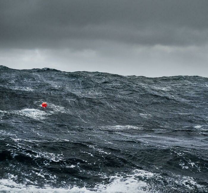 This Buoy Bobs On 20 Feet/6m Swells In The Bering Sea Waters Of Alaska - Photo By Corey Arnold