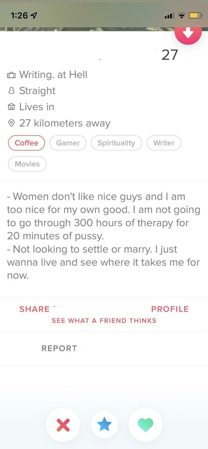 Wondering If This Tinder Bio Has Ever Worked For Him…