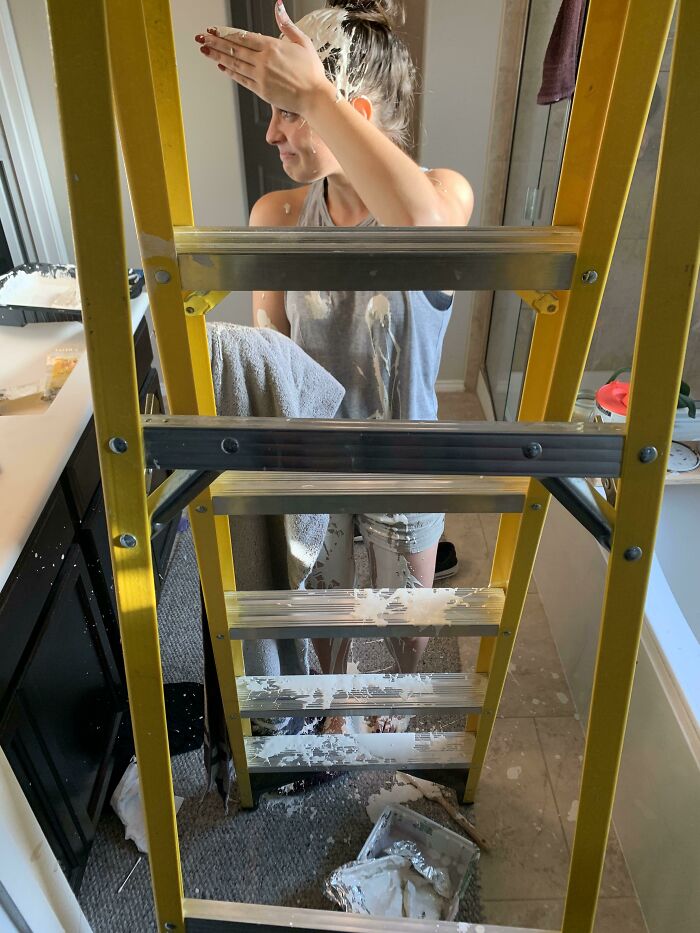I Picked The Ladder Up Forgetting The Paint Was On Top