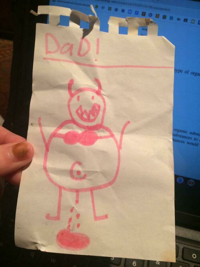 Found This Cursed Drawing I Did Of My Dad When I Was Little