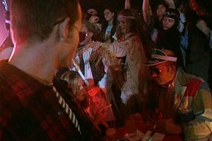 In Fear And Loathing In Las Vegas (1998) 51 Minutes In. The Author Of The Book Hunter S. Thompson Makes An Appearance As Himself In A Flashback In The 60s. This Occurs When Johnny Depp Walks In Slow Motion Through A Club Full Of Hippies, He Says, “There I Was. Mother Of God, There I Am!"