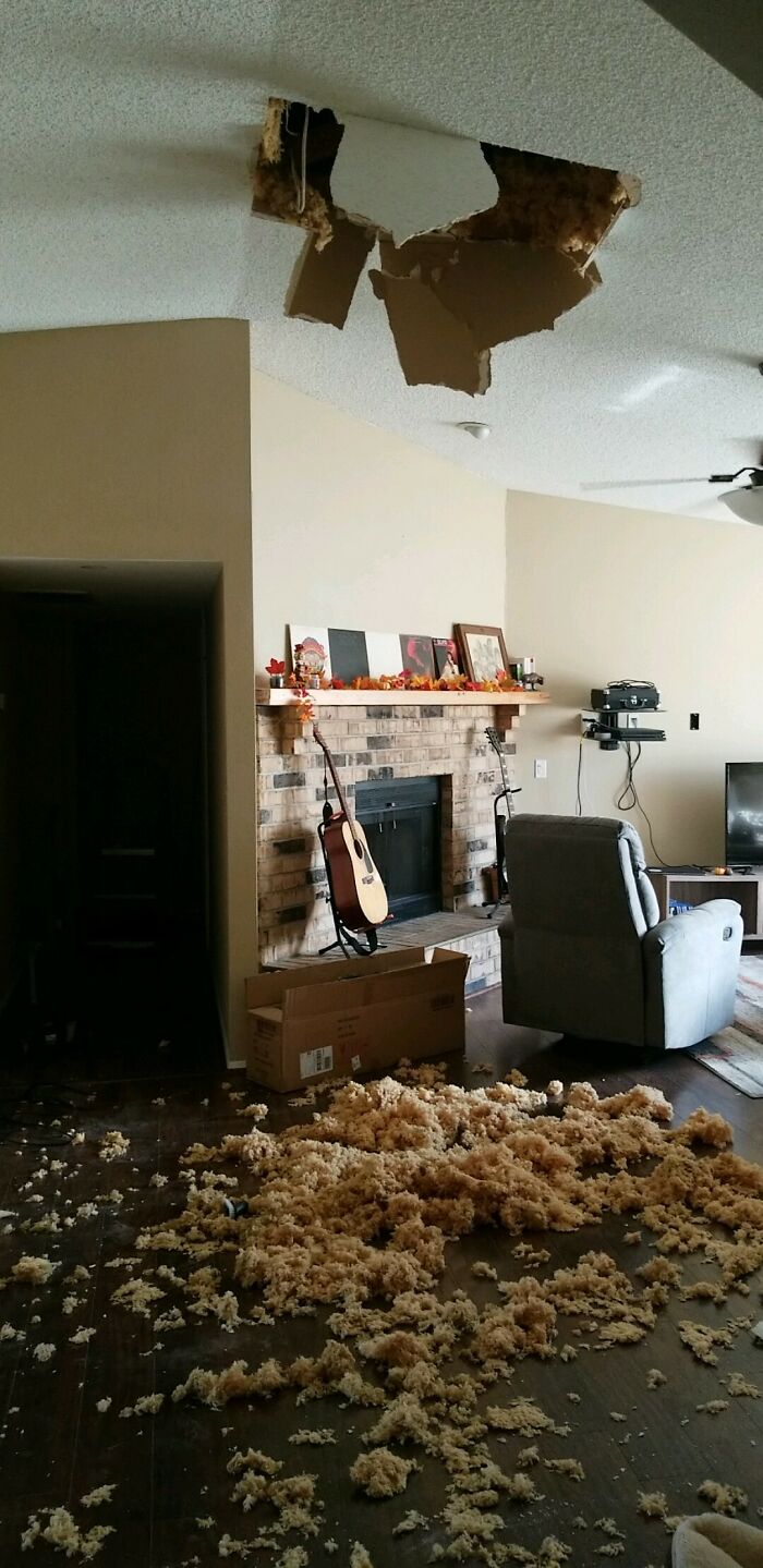I Fell Through My Ceiling In My Recently Purchased Home While Trying To Install Some New Lighting