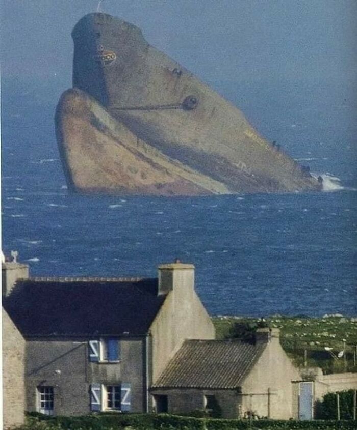 This Grounded Ship Looking Like A Giant Meg