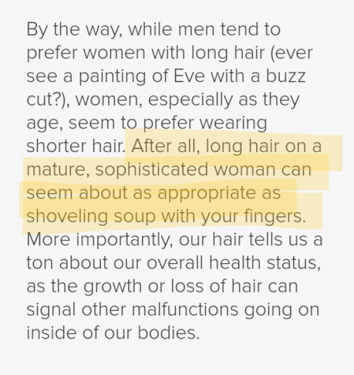 So I Was Doing A Google Search In Why Some People Can Grow Their Hair Longer. Of Course, It Was Written By A Male "Doctor"
