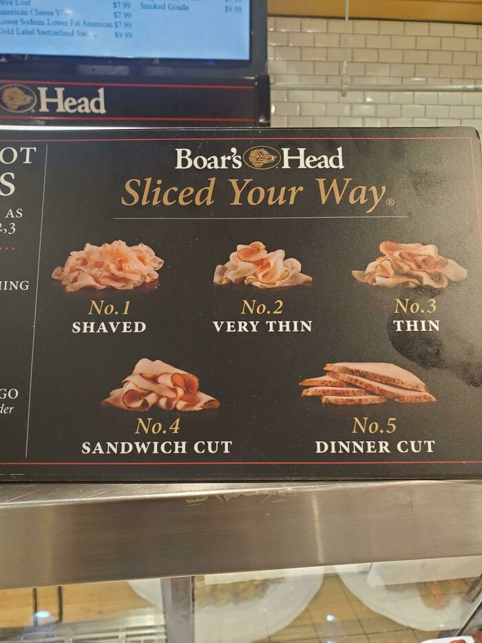 Cold Cut Guide I Saw At The Deli Section