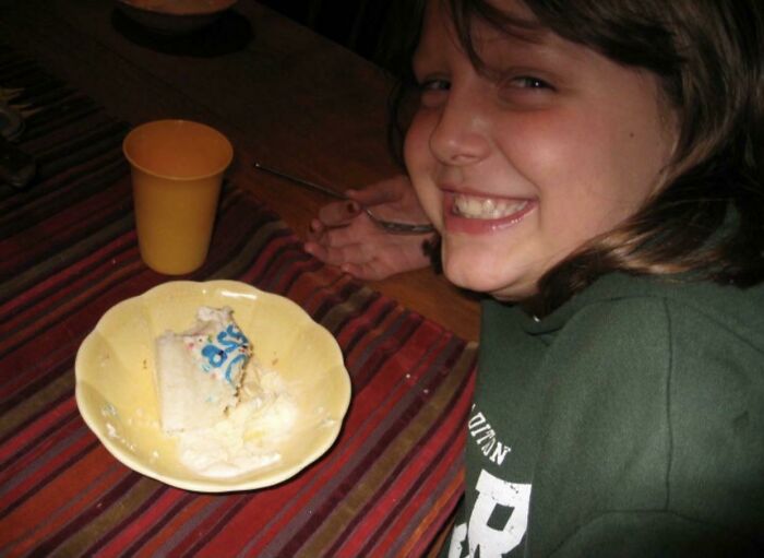9th Birthday. I Intentionally Ate Only Half The Letters In My Name (Cassie), So I Could Spell Out A**