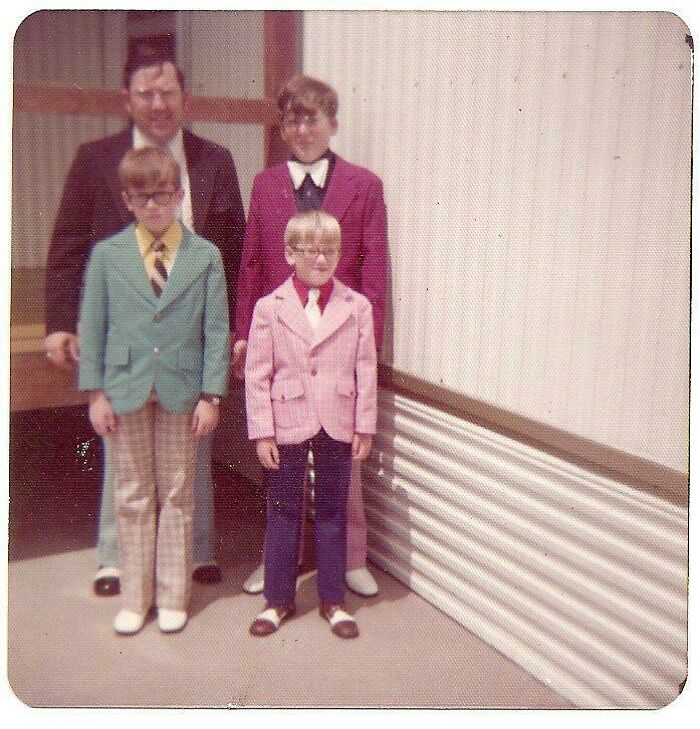 Mom Made Us All Easter Leisure Suits....don't Be Jealous...circa 1975