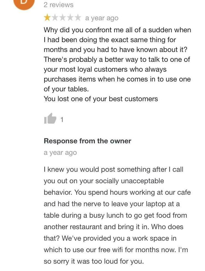 Choosing Beggar Angry About Being Kicked Out Of Cafe With Free WiFi For Bringing In Food From A Different Restaurant